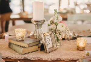 Romantic mood lighting, vintage details.