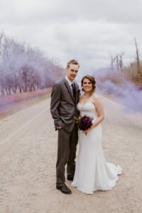 Purple Smoke Wedding